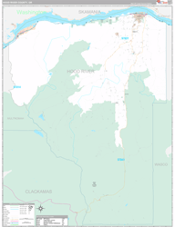 Hood River County, OR Wall Map Premium Style 2024